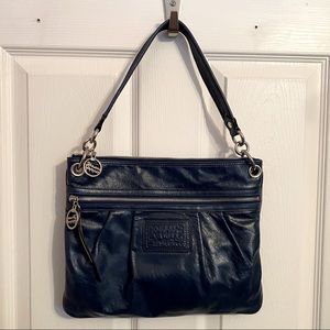 COACH Leather Hippie Crossbody - Navy